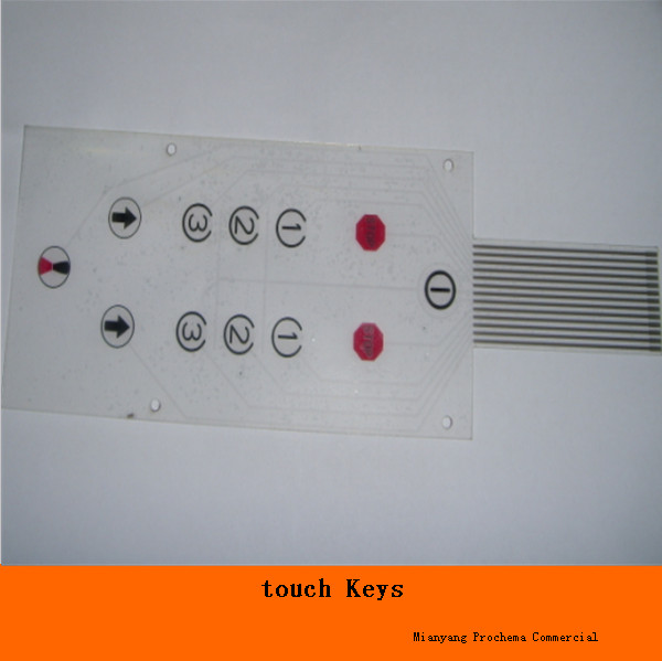 one layer transparent capacitive touch key touch button for electronic membrane switch
